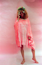 Load image into Gallery viewer, Mini Neon Pink embossed Velvet Mini-Dress
