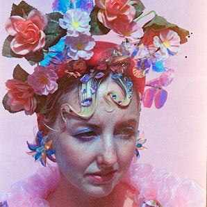 Wildflower Neon Iridescent flowers and peaches Garden Headband