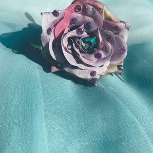 Lilac Heart Bejewelled Rose Bejewelled Brooch