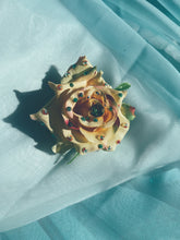 Load image into Gallery viewer, yellow/cream Bejewelled Rose Bejewelled Brooch

