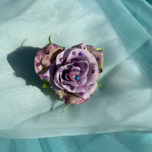 Lilac Heart Bejewelled Rose Bejewelled Brooch