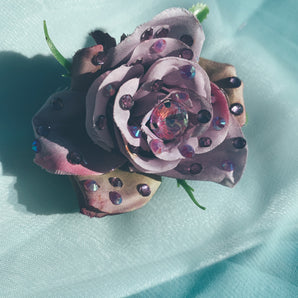 Lilac Bejewelled Rose Bejewelled Brooch
