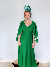 Load image into Gallery viewer, Love witch Green and Silver Angel Sleeve 70s maxi dress *Personal Collection*
