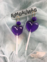 Load image into Gallery viewer, Super cute Love heart Earrings with pom poms 9cm

