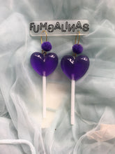 Load image into Gallery viewer, Super cute Love heart Earrings with pom poms 9cm
