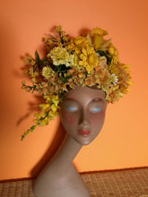 Load image into Gallery viewer, Yellow Vintage Flower Floral crown vintage bespoke headdress
