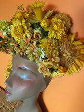 Load image into Gallery viewer, Yellow Vintage Flower Floral crown vintage bespoke headdress
