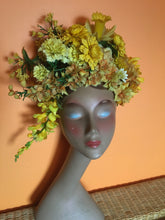 Load image into Gallery viewer, Yellow Vintage Flower Floral crown vintage bespoke headdress
