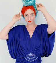 Load image into Gallery viewer, Trina Lewis Art Deco inspired Vintage batwing Grecian Gown

