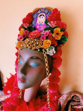 Load image into Gallery viewer, Recycled Gold floral pom pom headpiece
