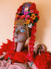 Load image into Gallery viewer, Recycled Gold floral pom pom headpiece
