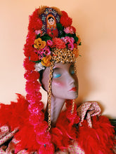 Load image into Gallery viewer, Recycled Gold floral pom pom headpiece
