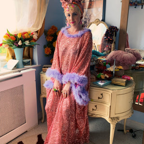 Marabou Sparkles Sequin Kaftan - Free Size