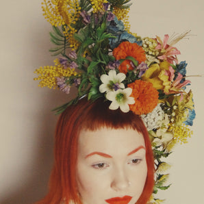 Vintage Flower Crown, wild Flower Mix