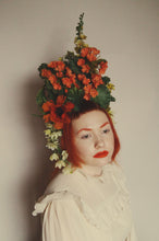 Load image into Gallery viewer, Vintage Flower Crown, poppy geranium
