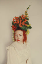 Load image into Gallery viewer, Vintage Flower Crown, poppy geranium
