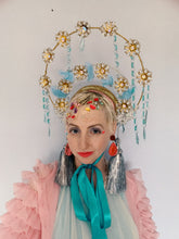 Load image into Gallery viewer, LARGE Crystal Cupid Chandelier Halo Headpiece
