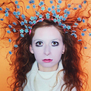 Blue iridescent flower crown