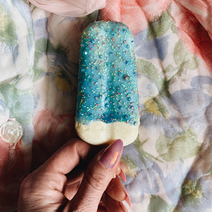 Bubblegum Blue Ice Lolly Bejewelled Brooch