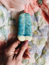 Load image into Gallery viewer, Bubblegum Blue Ice Lolly Bejewelled Brooch
