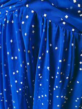 Load image into Gallery viewer, 80s BLUE RUCHED John Charles Dress
