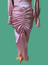 Load image into Gallery viewer, PINK SATIN HIGH NECK, BACKLESS TOP And PENCIL Skirt

