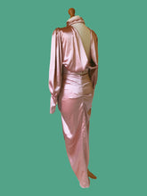 Load image into Gallery viewer, PINK SATIN HIGH NECK, BACKLESS TOP And PENCIL Skirt
