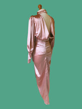 Load image into Gallery viewer, PINK SATIN HIGH NECK, BACKLESS TOP And PENCIL Skirt
