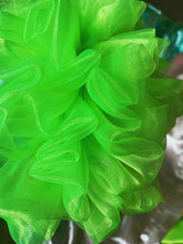 Load image into Gallery viewer, Neon Yellow /green Liquid Satin Ruffle kaftan Dress
