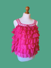Load image into Gallery viewer, 60s cute PINK CHIFFON RUFFLE TOP
