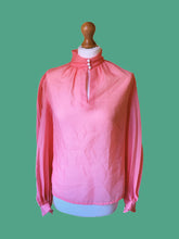 Load image into Gallery viewer, PINK CHIFFON HIGH NECK LONG SLEEVE Blouse

