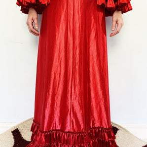 Richards Shop Vintage Ruffle RED Dress / Nightgown