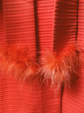 Load image into Gallery viewer, DIVINE PEACH HOUSE COAT / GOWN WITH FLUFFY MARABOU SLEEVES
