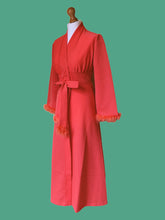 Load image into Gallery viewer, DIVINE PEACH HOUSE COAT / GOWN WITH FLUFFY MARABOU SLEEVES
