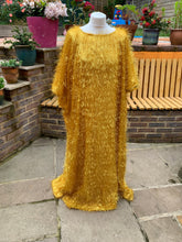 Load image into Gallery viewer, MAXI Tinsel GOLD Shimmer kaftan Dress
