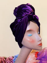 Load image into Gallery viewer, Deep Purple Heavy Top Knot Turban

