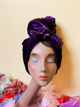 Load image into Gallery viewer, Deep Purple Heavy Top Knot Turban
