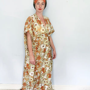 Floral 70s maxi Kaftan Dress
