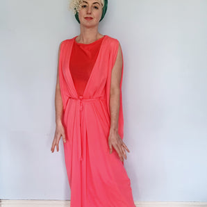 HOT Pink Nylon Overgown *personal colelction