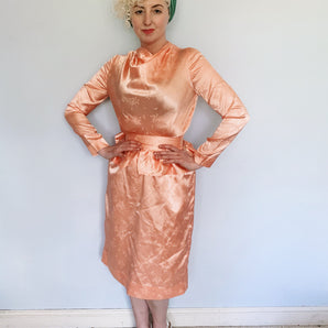 Peach 80s Silky dress