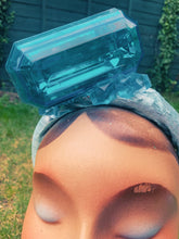 Load image into Gallery viewer, Baby blue giant gem headband - RECTANGLE
