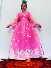 Load image into Gallery viewer, 60s HOT Pink indian Inspired Maxi dress
