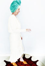 Load image into Gallery viewer, Designer Tadashi Cream Ruffle Diamonte Evening Dress
