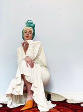 Load image into Gallery viewer, Designer Tadashi Cream Ruffle Diamonte Evening Dress
