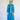 70s Two-piece maxi dress and waistcoat, blue with silver Lurex trim