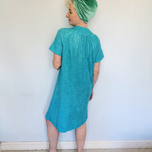Blue Beach / towelling 70s dress