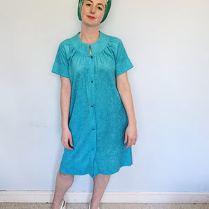 Blue Beach / towelling 70s dress