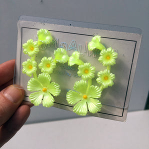 Deadstock 50s Vintage Plastic Neon Florescent Earrings