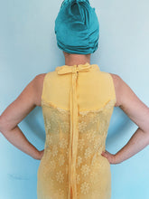 Load image into Gallery viewer, LONG YELLOW SLEEVELESS FLORAL DRESS
