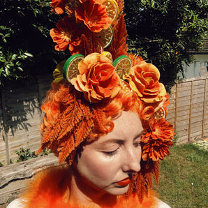 Orange Fruits and Flowers Headpiece